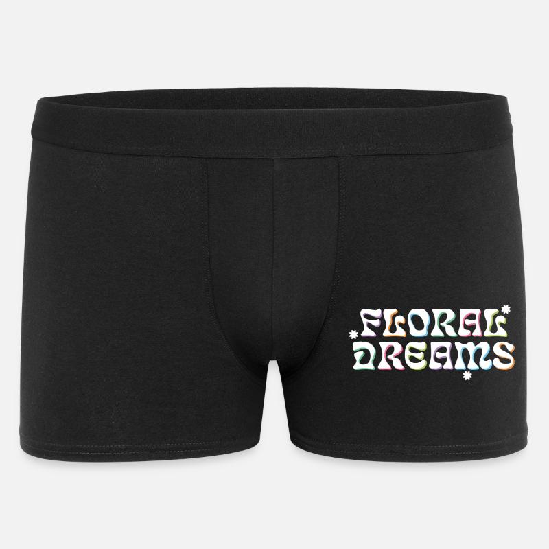 Floral Dreams Retro Style - Männer Boxer Shorts - Schwarz