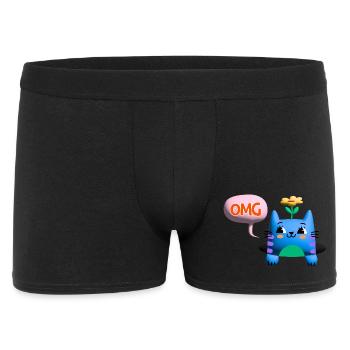 OMG Cat cute 3d bubble - Männer Boxer Shorts - Schwarz - Vorne