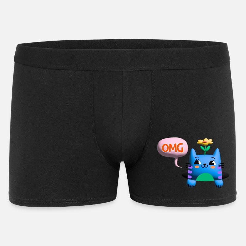 OMG Cat cute 3d bubble - Männer Boxer Shorts - Schwarz