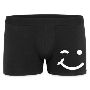 Zwinkerndes Gesicht, zwinkerndes Lächeln - Männer Boxer Shorts - Schwarz - Vorne