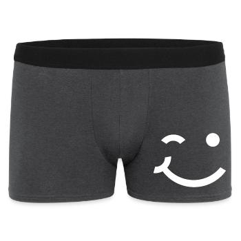 Zwinkerndes Gesicht, zwinkerndes Lächeln - Männer Boxer Shorts - Anthrazit - Vorne