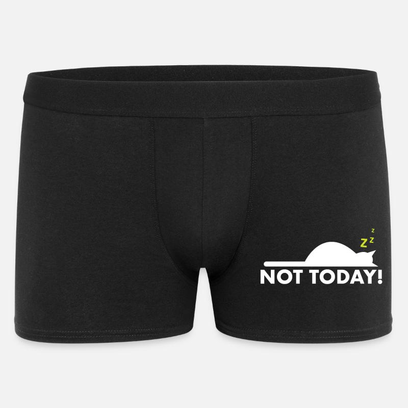 Not today – Lustiger Katzen Spruch - Männer Boxer Shorts - Schwarz
