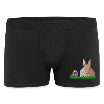 Olli Osterhase - Männer Boxer Shorts - Schwarz - Vorne