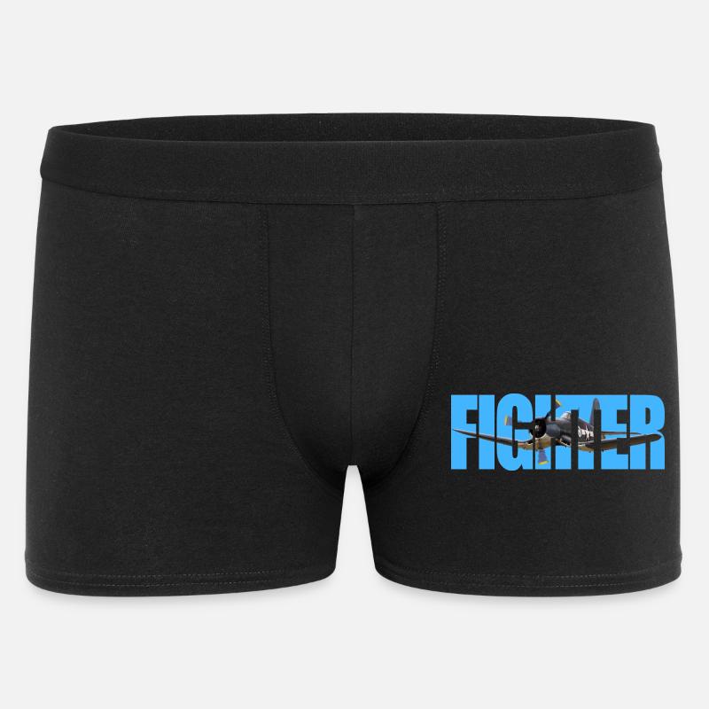 Fighter F4U Corsair - Männer Boxer Shorts - Schwarz