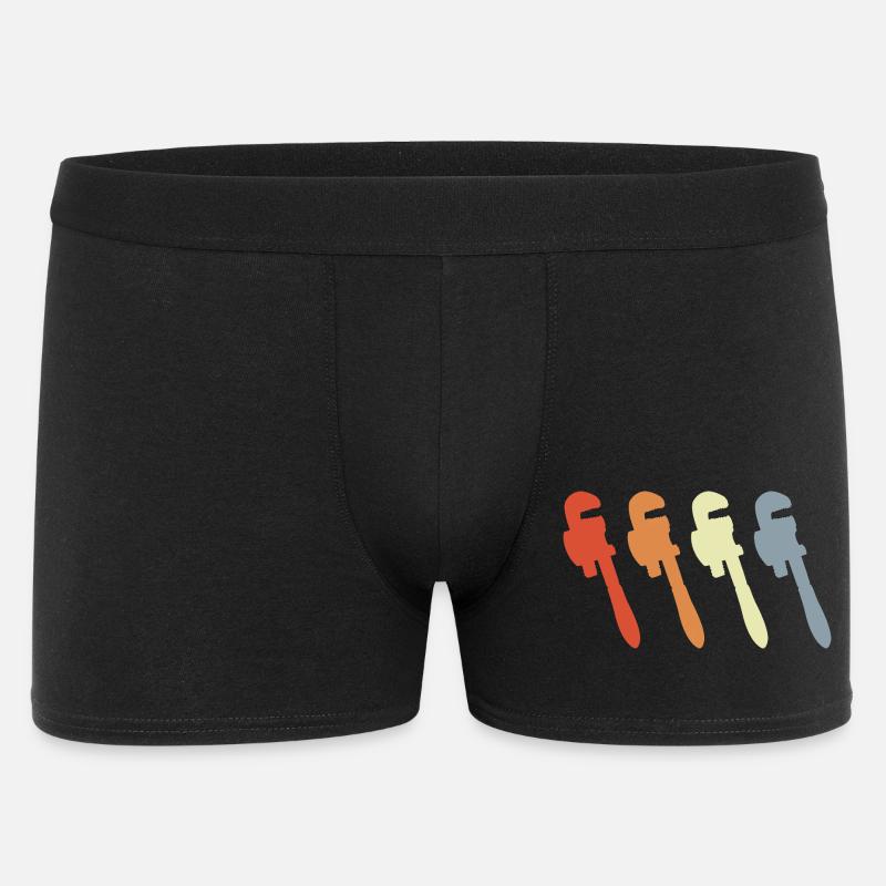 Retro Rohrzange - Männer Boxer Shorts - Schwarz