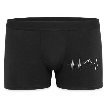 Mountains with a heartbeat - hiking and outdoor pulse - Men's Boxer Shorts - black - Front