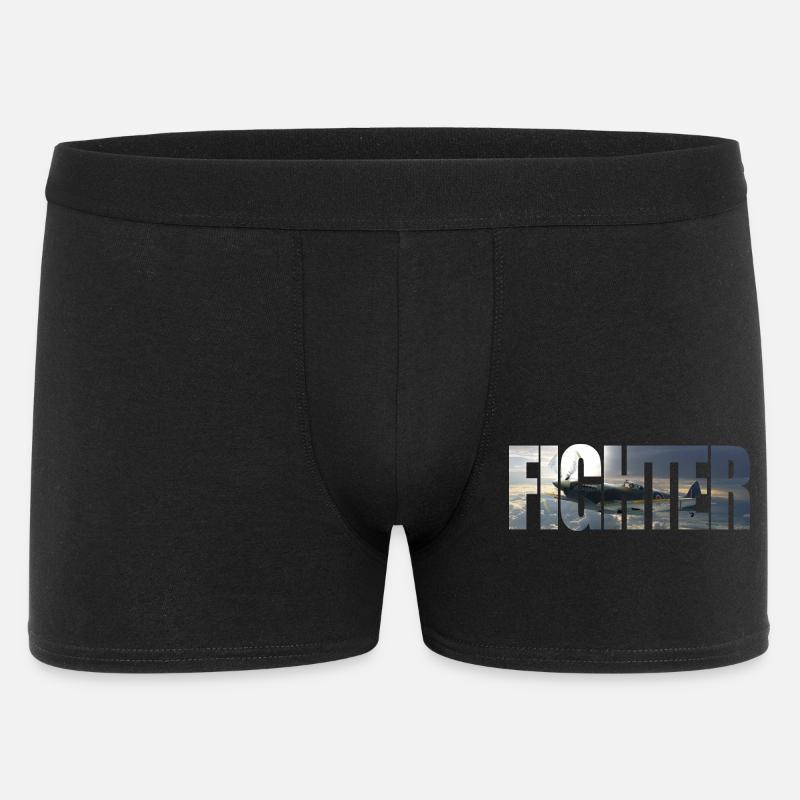 Fighter Spitfire - Männer Boxer Shorts - Schwarz