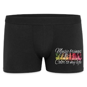 Piano - La musique apporte de la couleur dans ma vie - Boxer Homme - noir - Devant