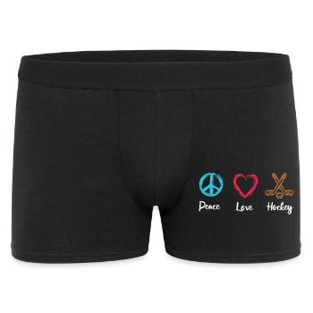 Peace Love Hockey - Men's Boxer Shorts - black - Front