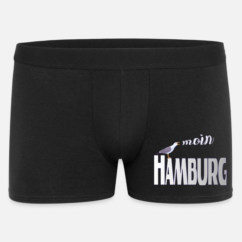 Hamburg Möwe & Moin Design - Männer Boxer Shorts - Schwarz