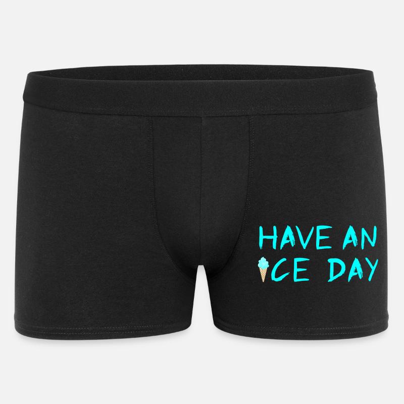 Eis Eiscreme coole Sprüche Sommerzeit Fan - Männer Boxer Shorts - Schwarz