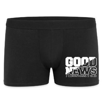 GOOD NEWS Bible Verse Proverb - Men's Boxer Shorts - black - Front