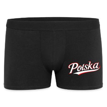 Polska Polen Schriftzug cool stylisch Geschenk - Männer Boxer Shorts - Schwarz - Vorne