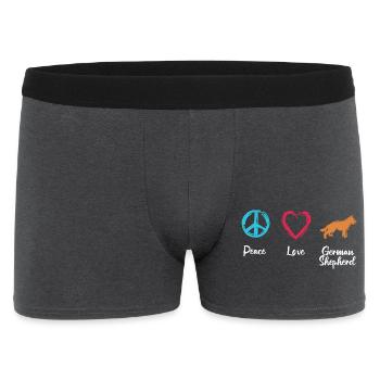 Peace Love Shepherd Dog - Men's Boxer Shorts - charcoal grey - Front