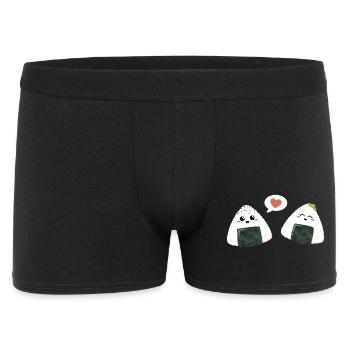 Onigiri Couple Amour - Boxer Homme - noir - Devant