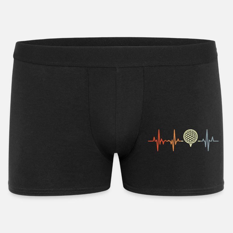 Herzschlag Golf Ball - Männer Boxer Shorts - Schwarz