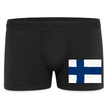 Flagge von Finnland – Skandinavische Einfachheit - Männer Boxer Shorts - Schwarz - Vorne