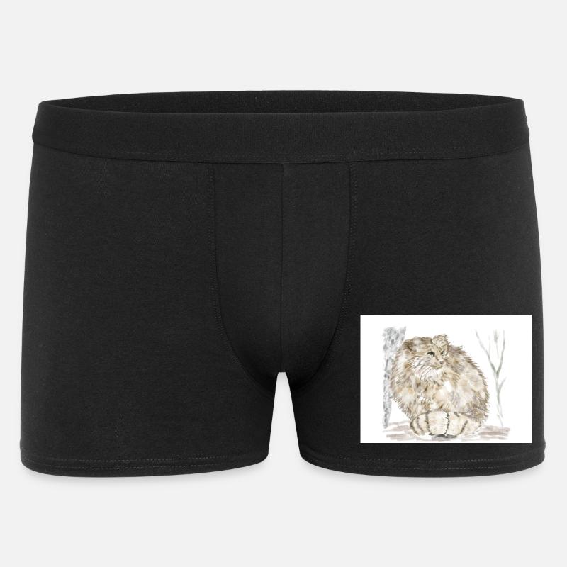 Manul-Wildkatze - Männer Boxer Shorts - Schwarz