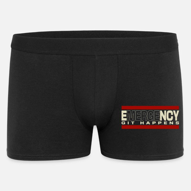 Nerd geek emergency git happens - Men's Boxer Shorts - black