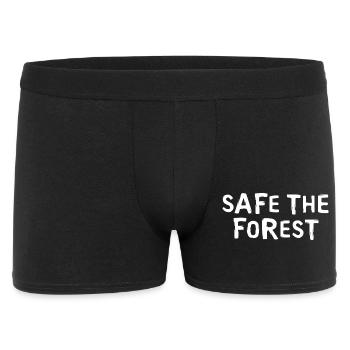 safe the forest - Waldliebe und Naturschutz Logo - Männer Boxer Shorts - Schwarz - Vorne