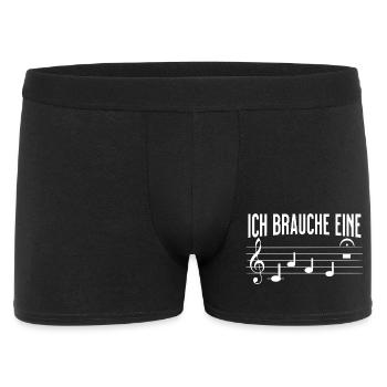 Ich brauche eine Kaffeepause mit Musiknoten - Männer Boxer Shorts - Schwarz - Vorne
