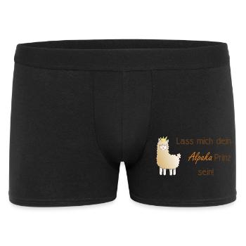 Lass mich dein Alpaka-Prinz sein! - Männer Boxer Shorts - Schwarz - Vorne