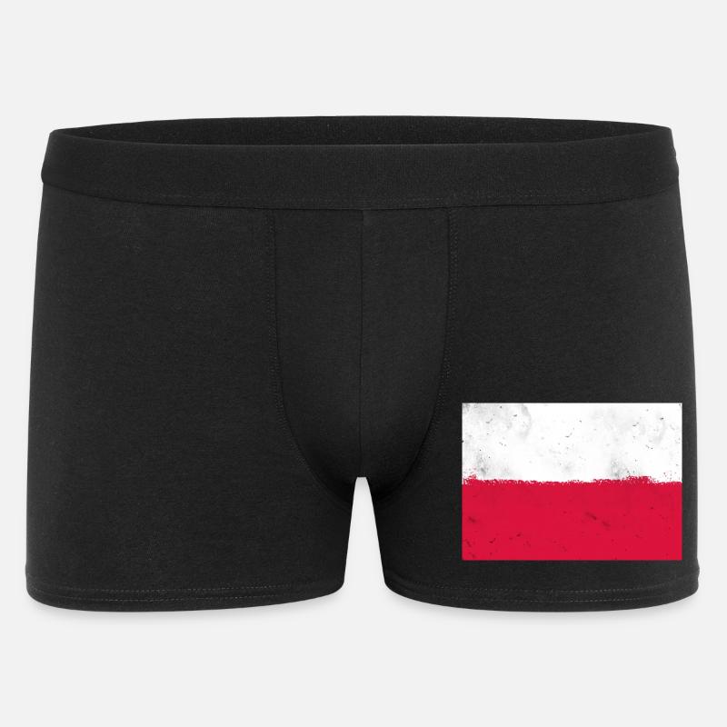 Polnische Flagge - Männer Boxer Shorts - Schwarz