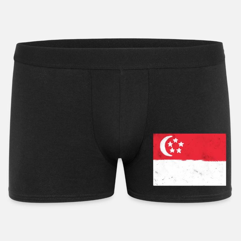 Drapeau de Singapour - Boxer Homme - noir