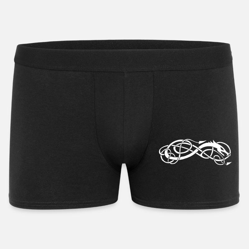 Serpent celte blanc - Boxer Homme - noir