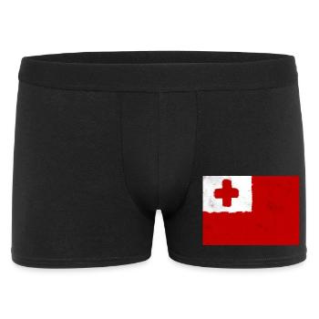 Flagge von Tonga - Männer Boxer Shorts - Schwarz - Vorne