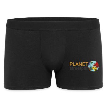 Planet logo wit - Men's Boxer Shorts - black - Front
