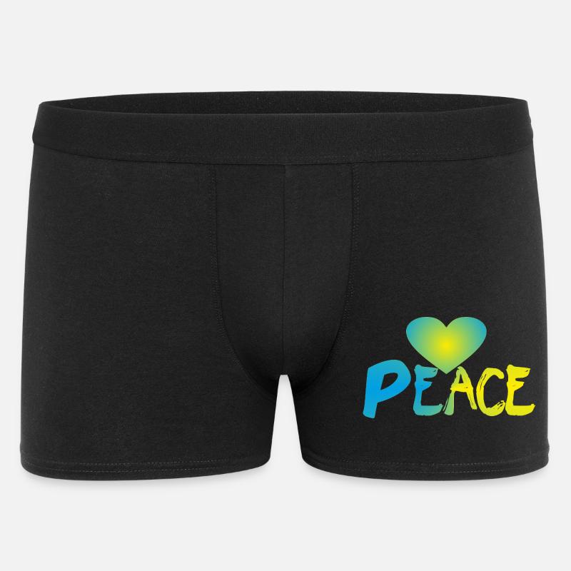 Peace Herz Frieden Friedenszeichen - Männer Boxer Shorts - Schwarz