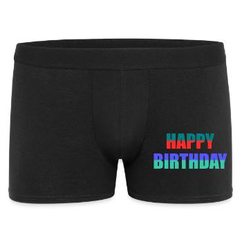 ALLES GUTE ZUM GEBURTSTAG. ALLES GUTE ZUM GEBURTSTAG. JAHRESTAG. - Männer Boxer Shorts - Schwarz - Vorne