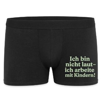 Ich bin nicht laut (salbeigrün) - Männer Boxer Shorts - Schwarz - Vorne