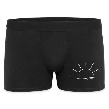 Sunrise and Waves white - Minimal Design - Männer Boxer Shorts - Schwarz - Vorne