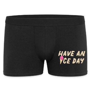Icecream nice Day Eis Eisdiele Gruß coole Quotes - Männer Boxer Shorts - Schwarz - Vorne