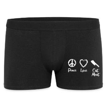 Peace Love Viande coupée - Boxer Homme - noir - Devant