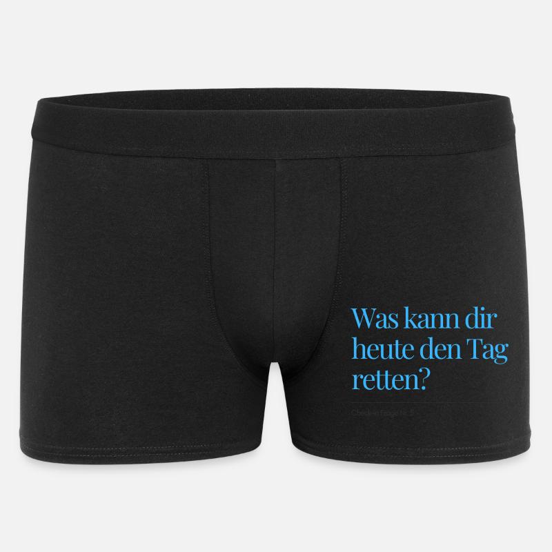Check-in Frage Nr. 5 - Männer Boxer Shorts - Schwarz