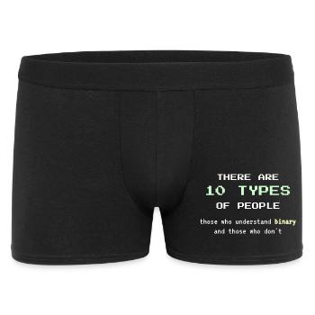 10 types de personnes - Blague classique de nerd binaire - Boxer Homme - noir - Devant