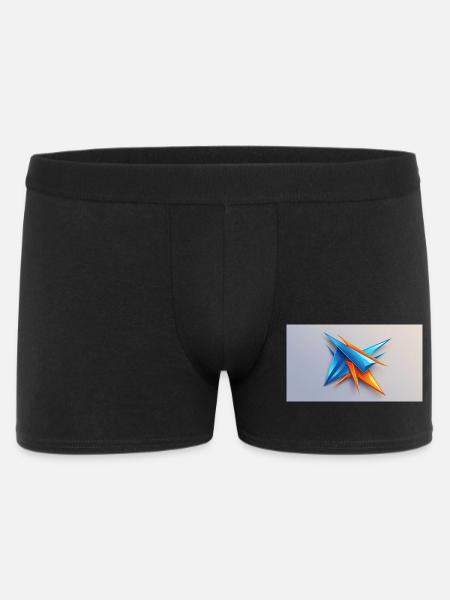 Origami Stern BlauOrange - Männer Boxer Shorts - Schwarz