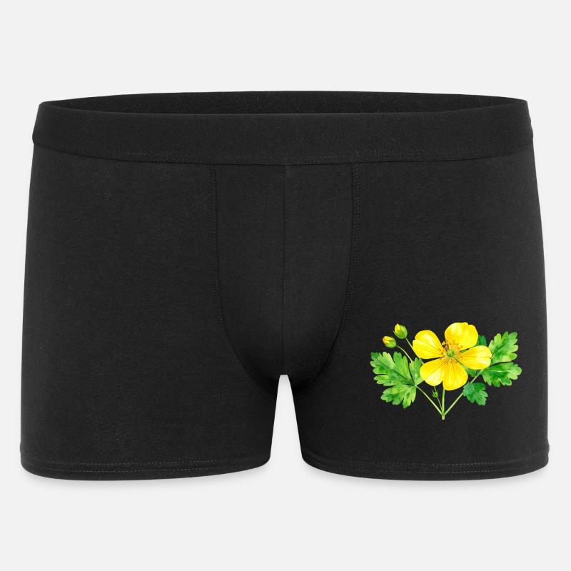 Schöllkraut – Aquarellillustration - Männer Boxer Shorts - Schwarz