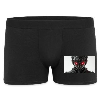 Futuristic robot with red glowing eyes - Men's Boxer Shorts - black - Front