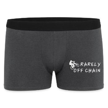 Rarely off chain – cyclist slogan motif - Men's Boxer Shorts - charcoal grey - Front