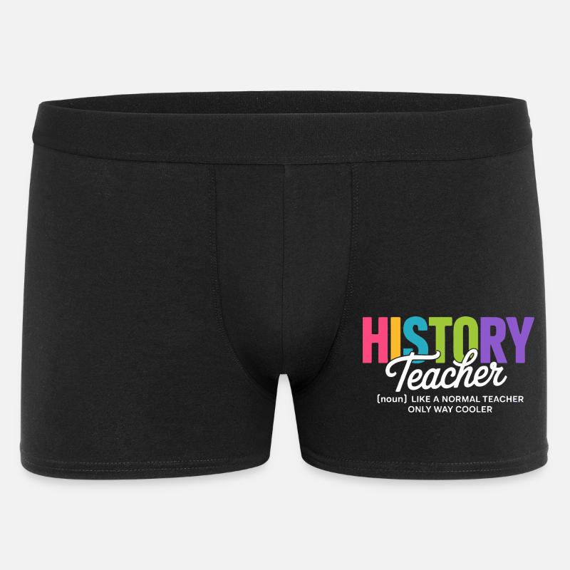 Citation d’un professeur d’histoire avec texte coloré - Boxer Homme - noir