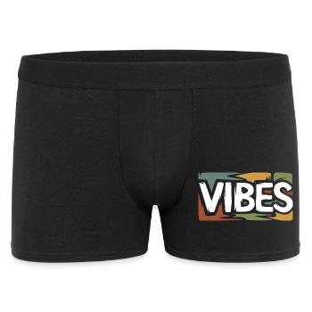 VIBES Retro Streetwear Grafikshirt - Männer Boxer Shorts - Schwarz - Vorne