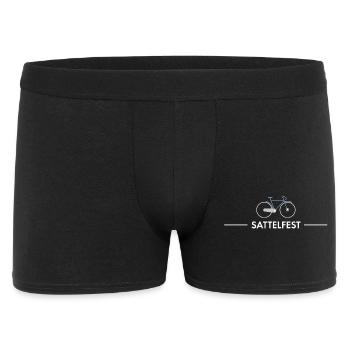 sattelfest radfahrer sport spruch - Männer Boxer Shorts - Schwarz - Vorne