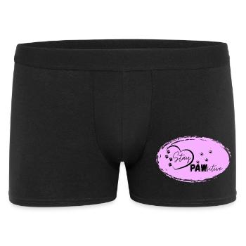 Dog Heart Motif with Paw Marks, Stay Pawsitive, - Men's Boxer Shorts - black - Front