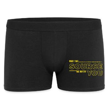 Möge die Quelle bei dir sein – Geek Tee - Männer Boxer Shorts - Schwarz - Vorne