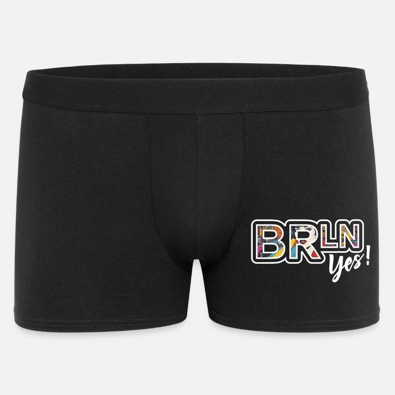 Graffiti-Stil Berlin Yes! - Männer Boxer Shorts - Schwarz