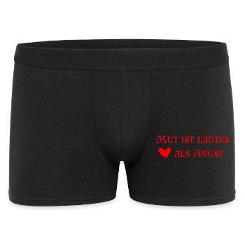 Mut ist lauter als Angst - Männer Boxer Shorts - Schwarz - Vorne